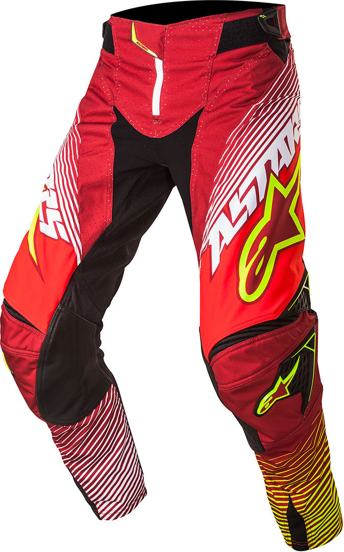 Alpinestars Techstar Factory Pantalon motocross 2017 Rouge Jaune 28
