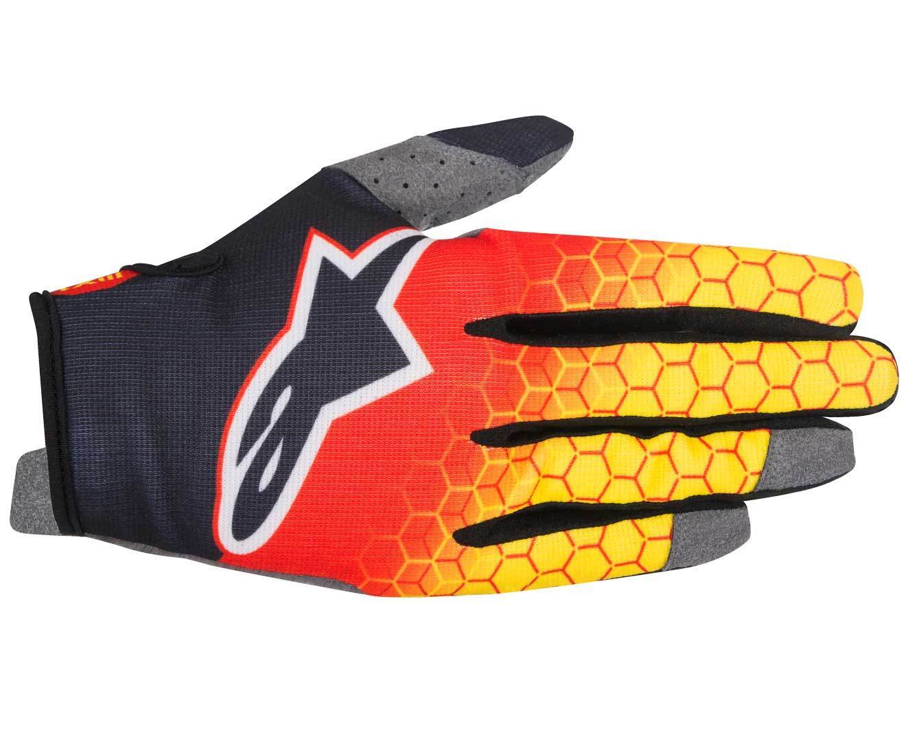 Alpinestars Radar Flight Gants Noir Rouge Jaune S