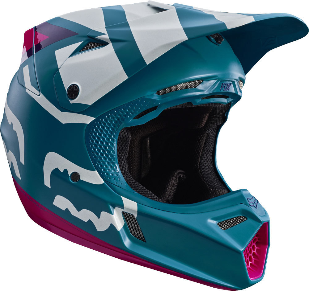 Fox V3 Creo Casque de motocross Turquoise L