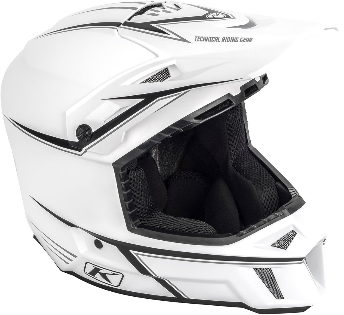 Klim F3 Cross White Black Pinstripes Casque Blanc S