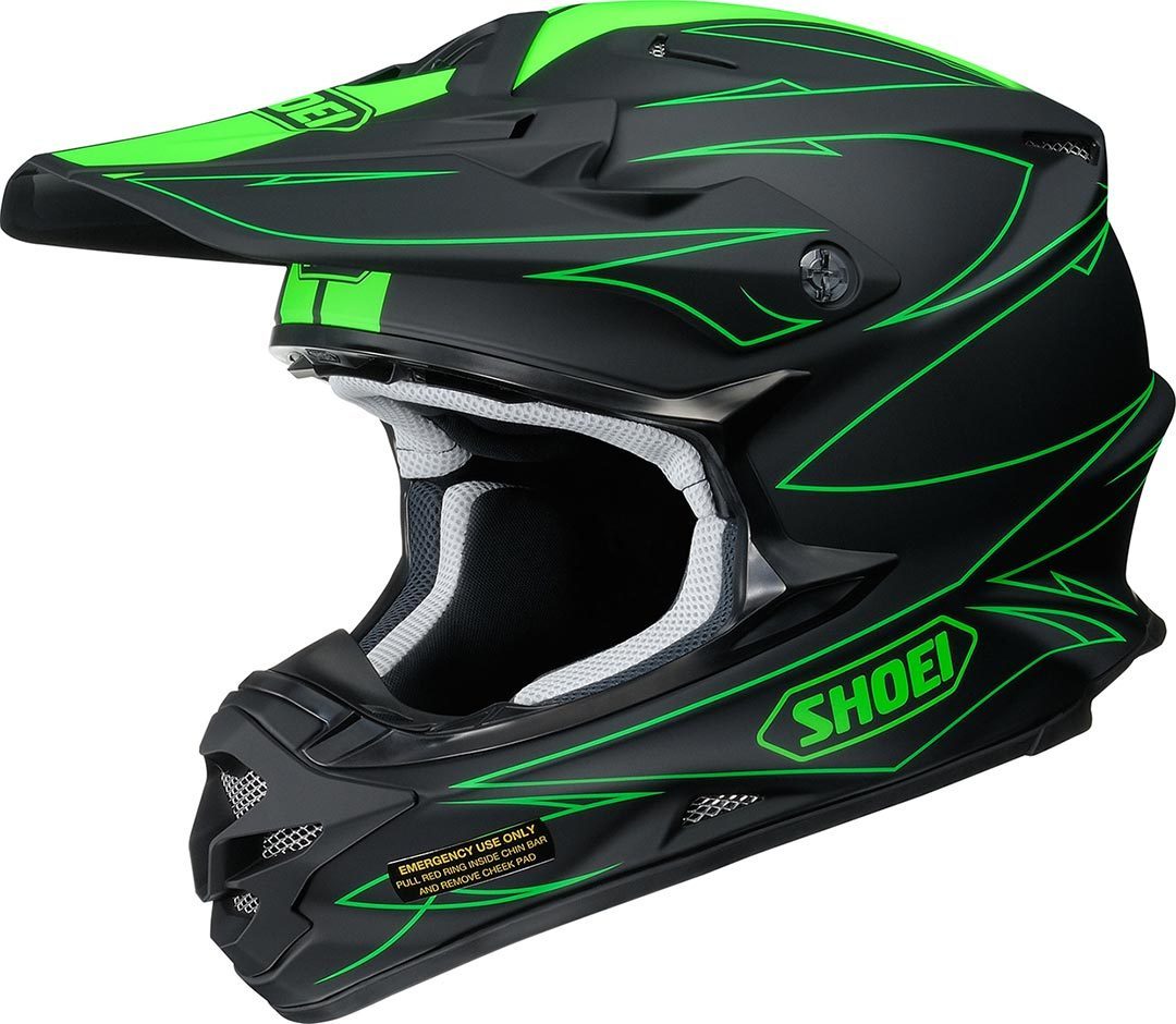 Shoei VFX-W Hectic Casque de motocross Noir Vert XS