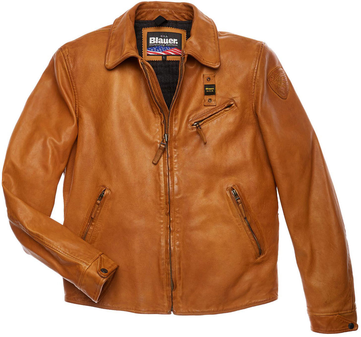 Blauer USA Rude Veste en cuir Brun S