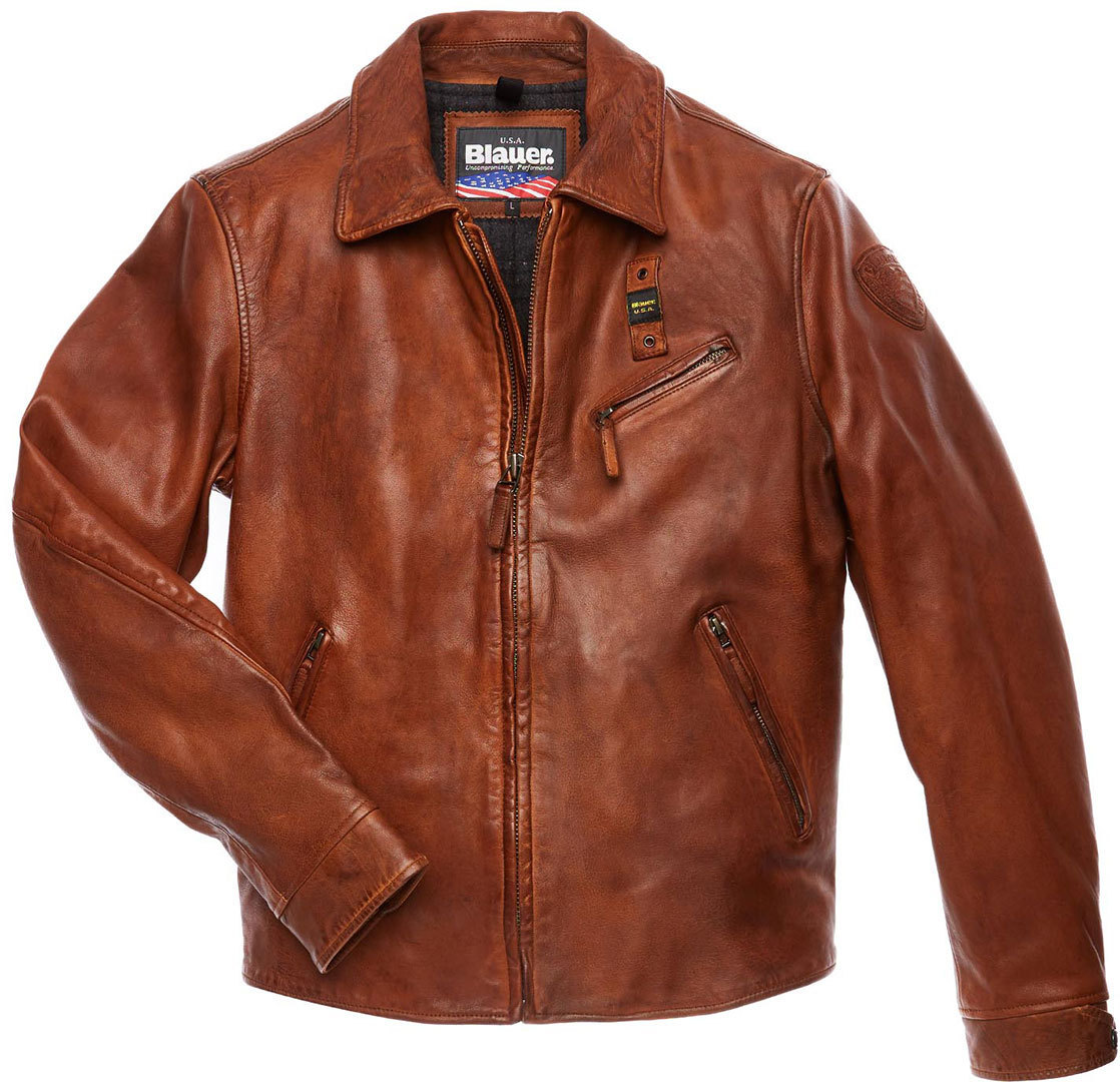 Blauer USA Rude Veste en cuir Brun S