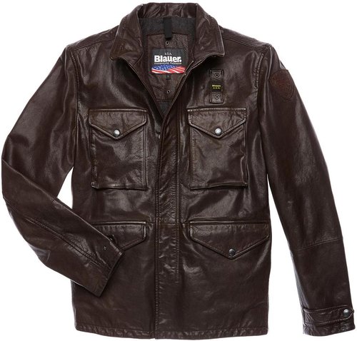 Blauer Usa Michigan Leren Jas Bruin blauer kopen in de aanbieding