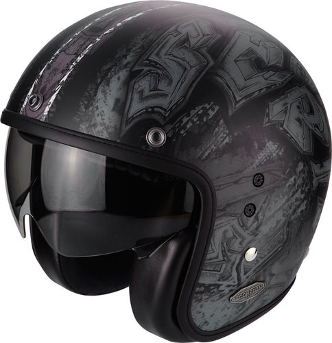 Scorpion Belfast Urbex Jet Helm Zwart Zilver 2Xl scorpion kopen in de aanbieding