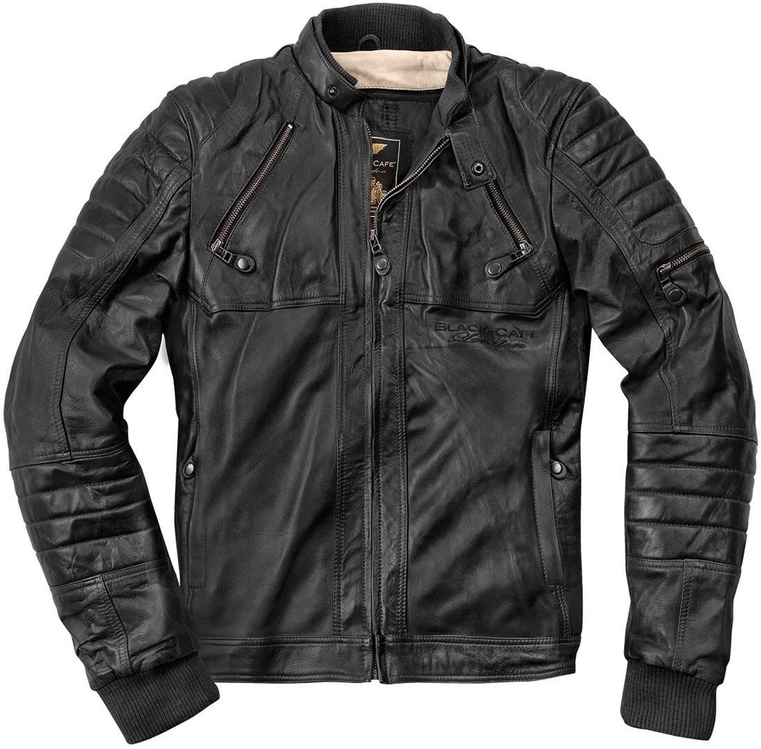 Image of Black-Cafe London Ghom Veste en cuir de moto Brun 48