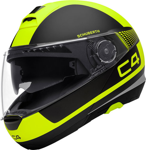 Schuberth C4 Legacy Motorhelm Zwart Geel schuberth kopen in de aanbieding