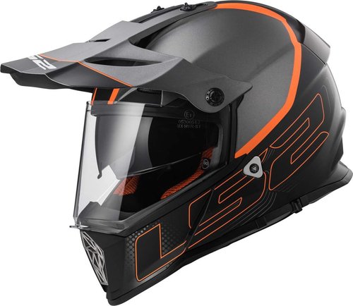 Ls2 Pioneer Mx436 Element Helmet Helm Zwart Oranje 2Xl ls2 kopen in de aanbieding