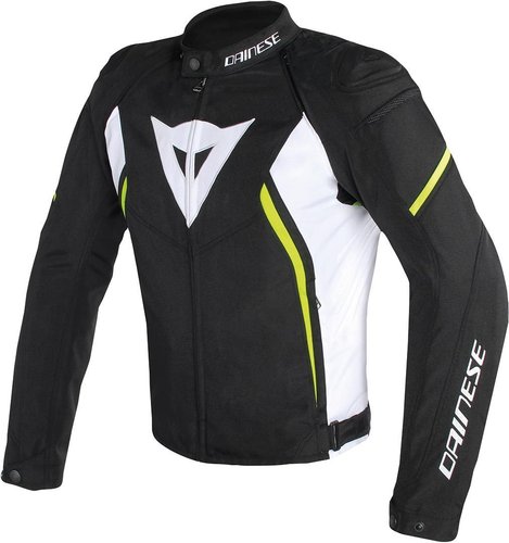Dainese Avro D2 Tex Textiel Jas Zwart Wit Geel 48 dainese kopen in de aanbieding