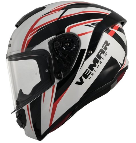 Vemar Hurricane Spark Helm Zwart Wit Rood Xl vemar kopen in de aanbieding
