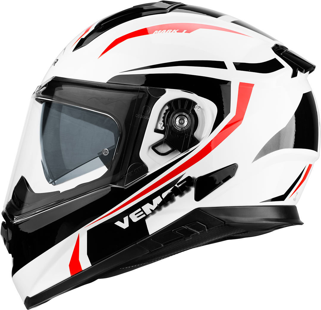 Vemar Zephir Mark Casque Noir Blanc Rouge 2XL