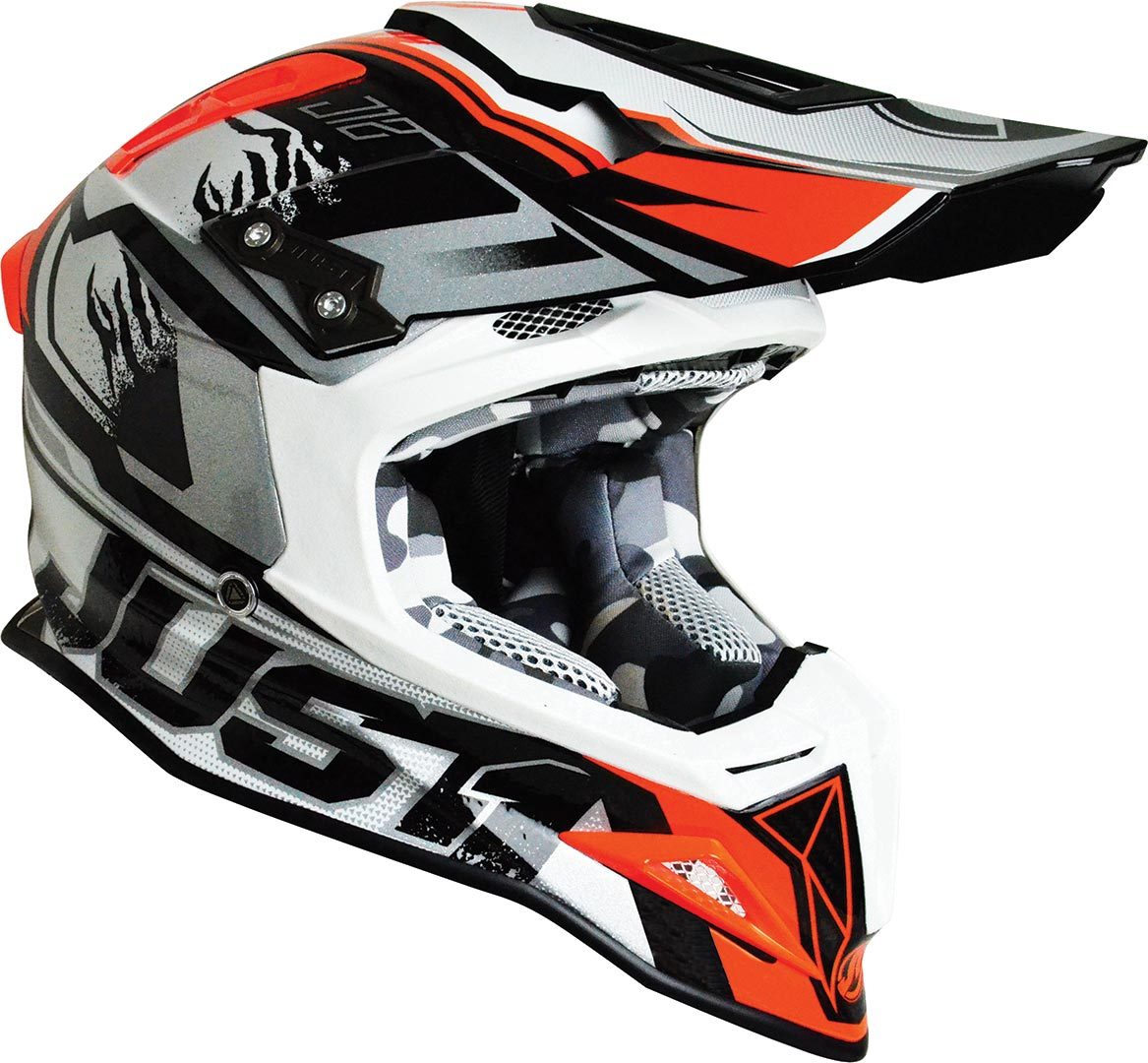 Image of Just1 J12 Dominator Casque de motocross Blanc Rouge S