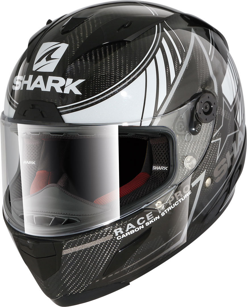 Shark Race-R Pro Carbon Kolov Casque Noir Blanc XS