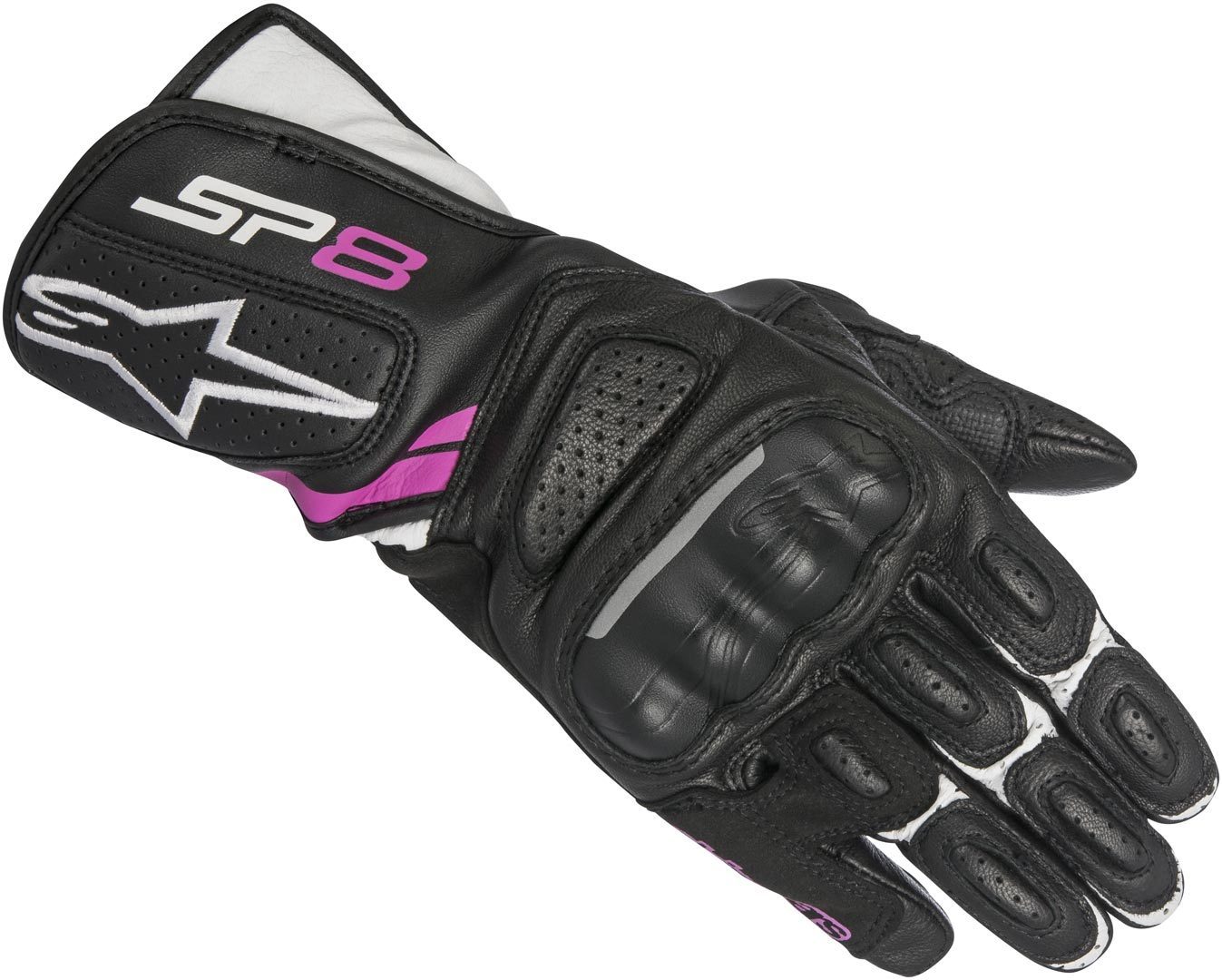 Alpinestars Stella SP-8 V2 Mesdames les gants de moto Noir Blanc Pourpre XS