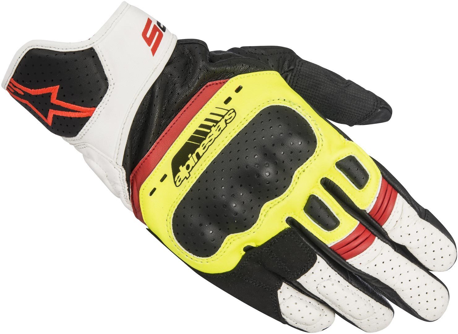 Alpinestars SP-5 Gants Noir Blanc Rouge S