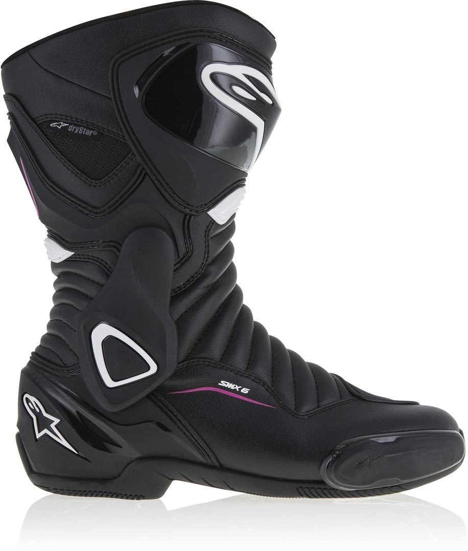 Alpinestars Stella SMX-6 V2 Drystar Bottes de moto de dames Noir Blanc Pourpre 39