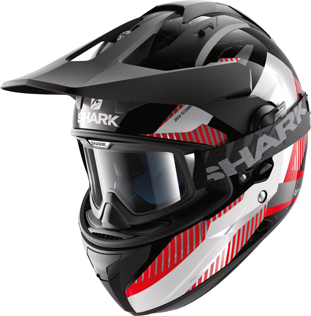 Shark Explore-R Peka Casque Noir Blanc Rouge XS