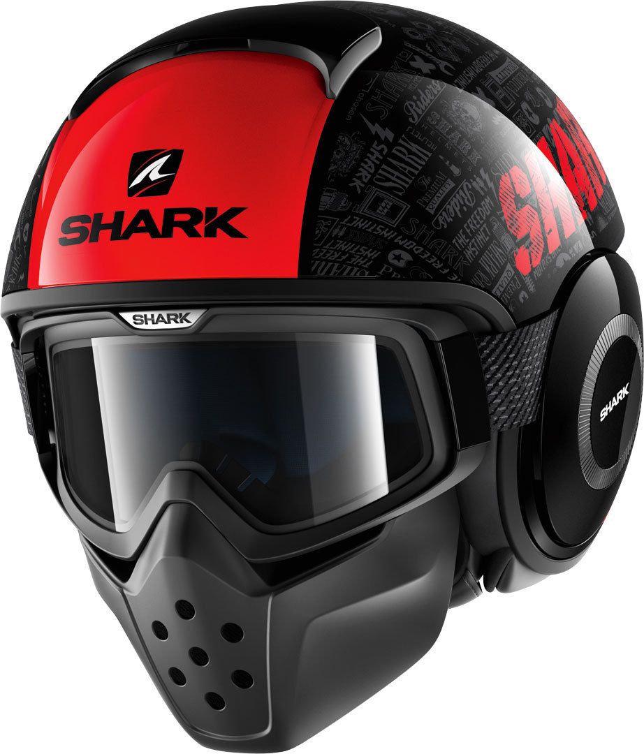 Shark Drak Tribute RM Casque jet Noir Rouge XS