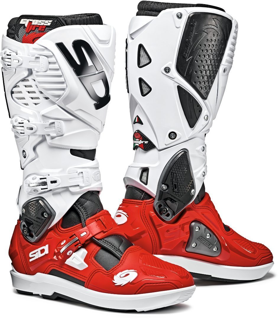 Sidi Crossfire 3 SRS Motocross Boots Bottes Motocross Blanc Rouge 40