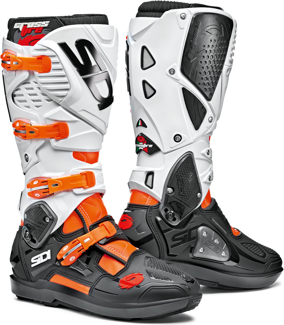 Image of Bottes cross Sidi CROSSFIRE 3 SRS - ORANGE FLUO/NOIR/BLANC 2022