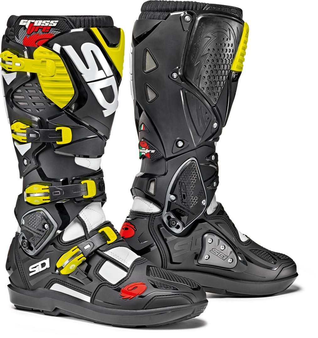 Sidi Crossfire 3 SRS Motocross Boots Bottes Motocross Noir Rouge Jaune 40