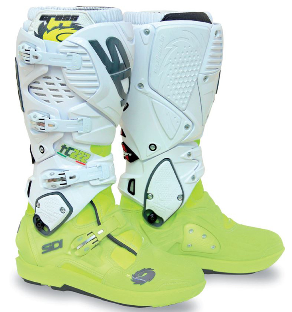 Sidi Crossfire 3 SRS Motocross Boots Bottes Motocross Blanc Jaune 43
