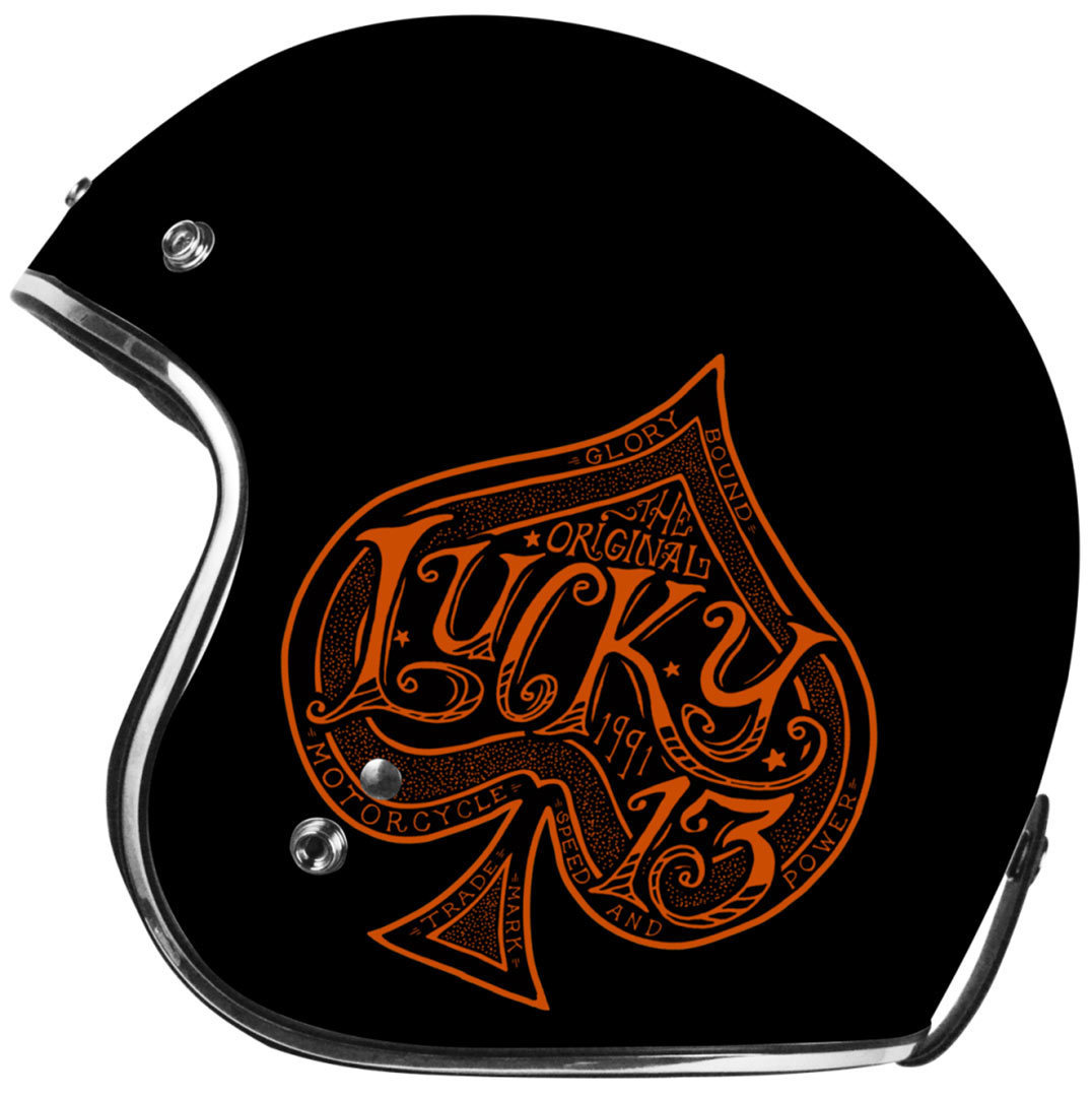 Origine Primo Red Spade Casque jet Noir Orange XS