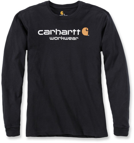 Carhartt Core Logo Shirt Met Lange Mouwen Zwart Xl carhartt kopen in de aanbieding