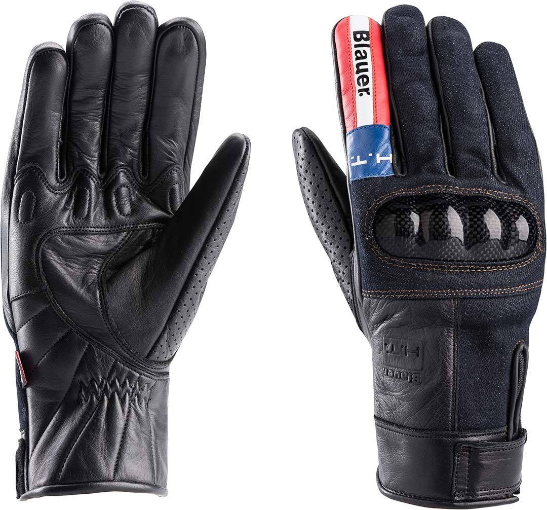 Image of Blauer Combo Carbon Denim USA Gants de moto Noir 2XL