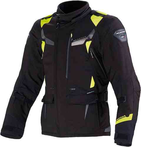 Macna Impact Pro Chaqueta de moto textil Negro Amarillo L