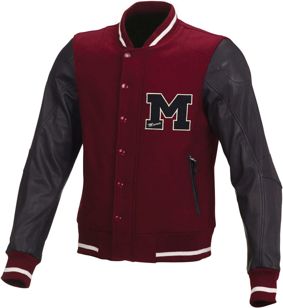 Macna College Veste textile Noir Rouge L