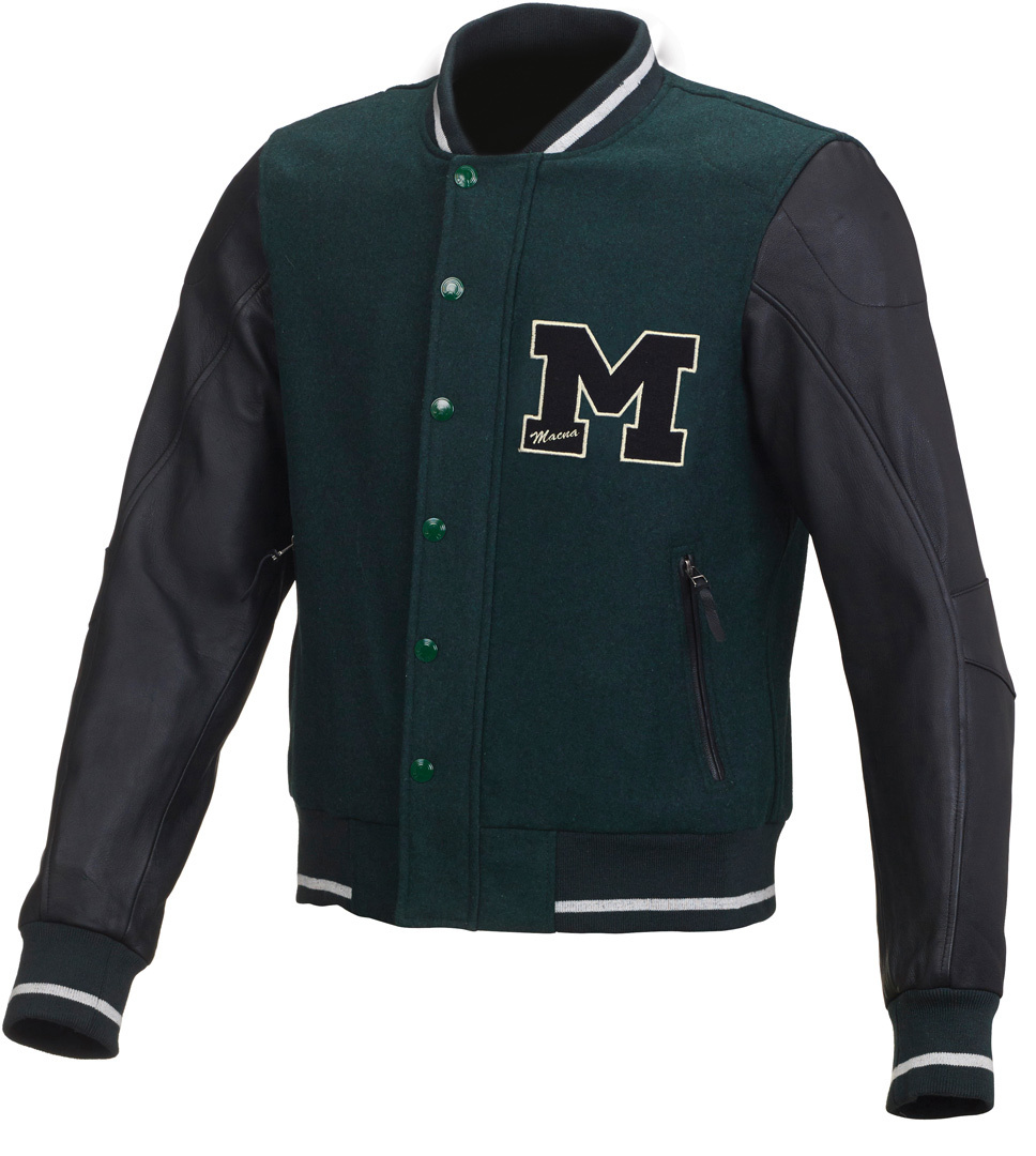 Macna College Veste textile Noir Vert 2XL