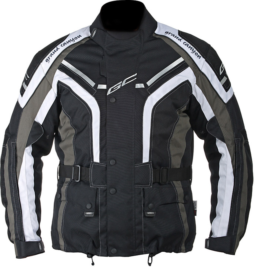 Image of Grand Canyon One Way Veste Textile moto Noir Gris Blanc S