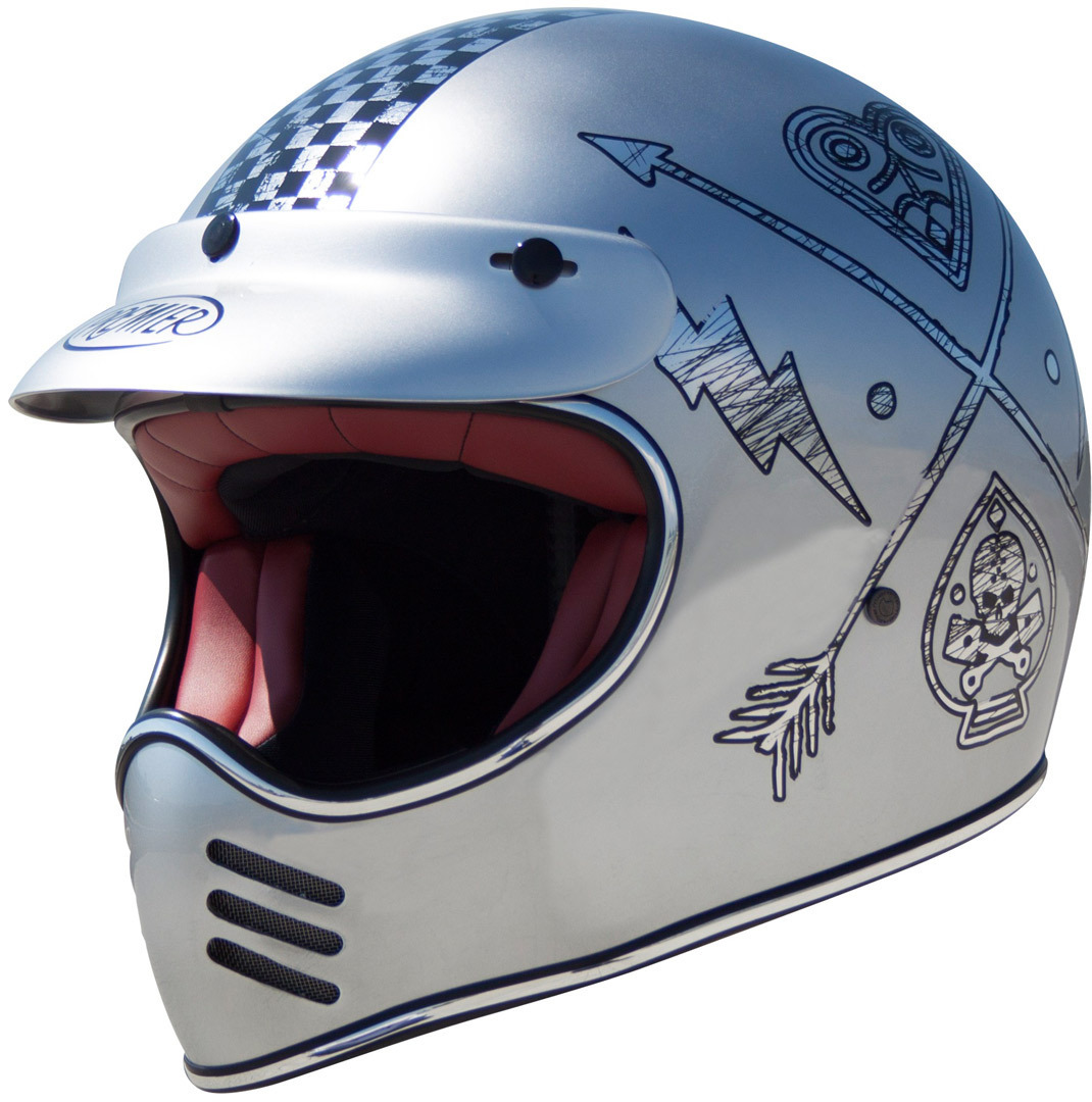 Premier Trophy MX NX Chromed Casque de motocross Gris Argent L