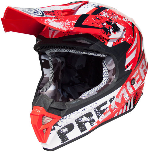 Premier Exige Zx2 Motorcross Helm Wit Rood Xs premier kopen in de aanbieding