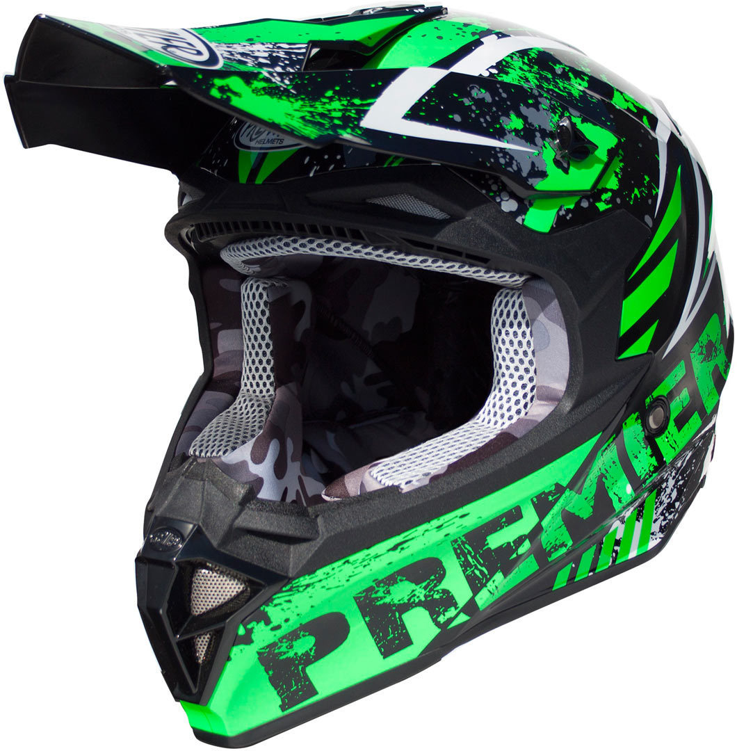 Premier Exige ZX7 Casque de motocross Noir Vert M