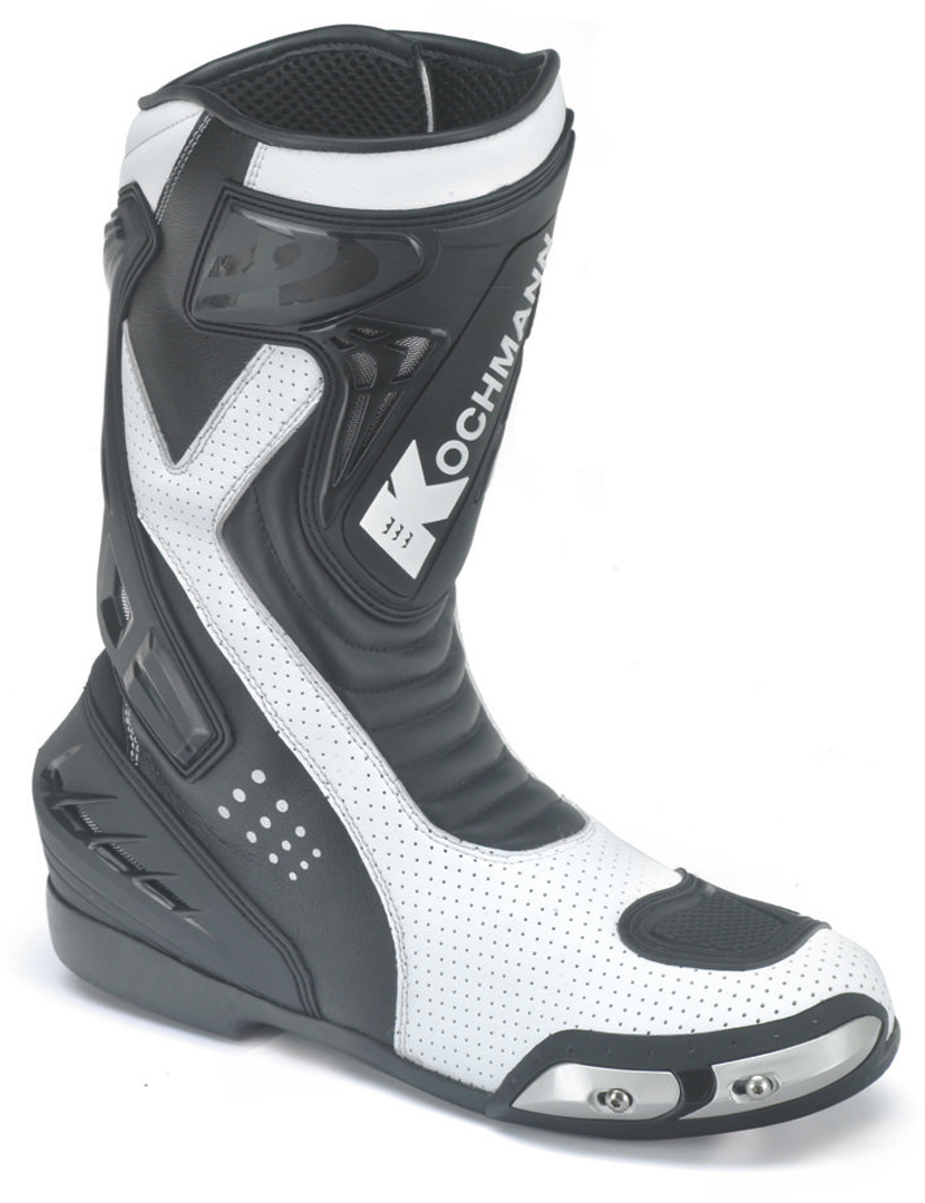 Kochmann Aragon Bottes de moto Noir Blanc 40