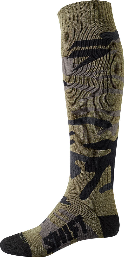 Shift WHIT3 Chaussettes de motocross Vert Brun S M