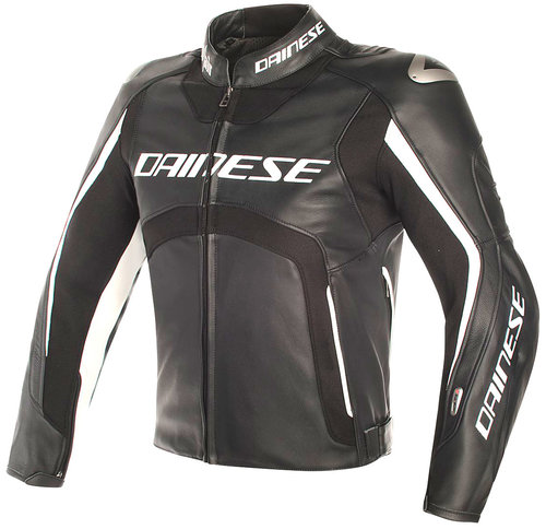 Dainese Misano D Air Airbag Motorfiets Lederen Jas Zwart Wit 58 dainese kopen in de aanbieding