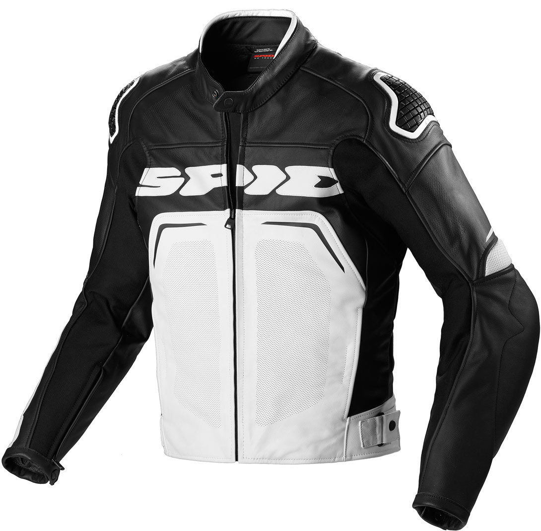 Spidi Evorider Wind Veste de moto en cuir Noir Blanc 50