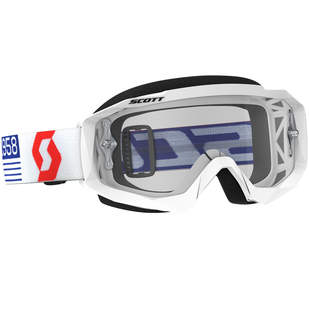 Scott Hustle MX Masques de motocross clair Blanc Rouge