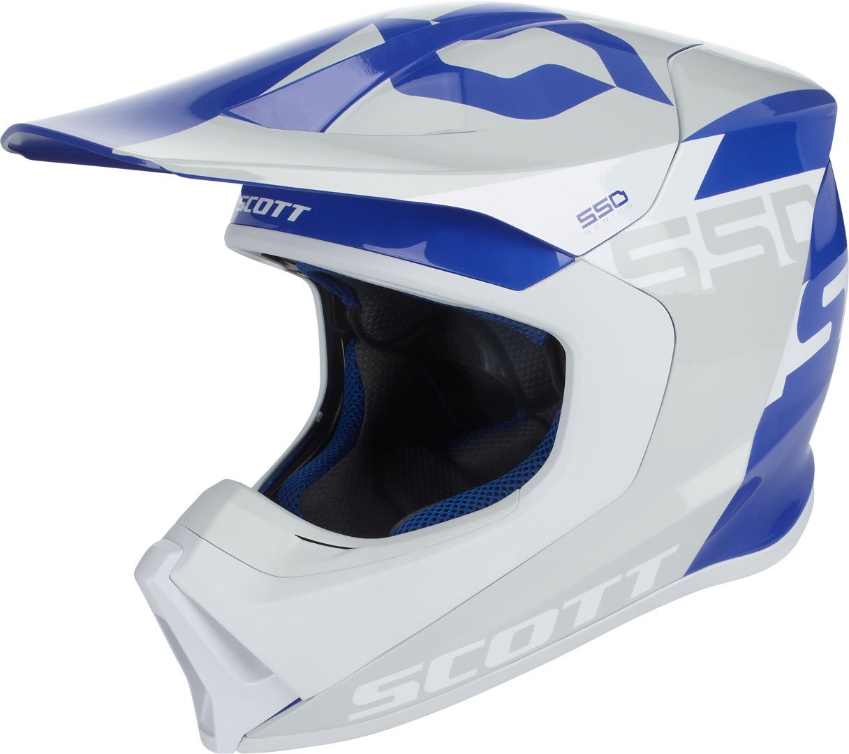 Scott 550 Woodblock ECE Casque de motocross Gris Bleu L