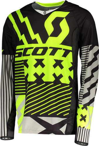 Scott 450 Patchwork Motorcross Jersey Zwart Geel 2Xl scott kopen in de aanbieding