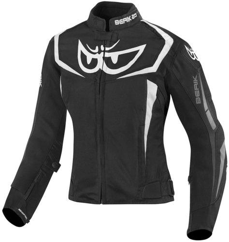 Berik Bad Eye Waterdichte Dames Motorfiets Textiel Jas Zwart Wit 44 berik kopen in de aanbieding
