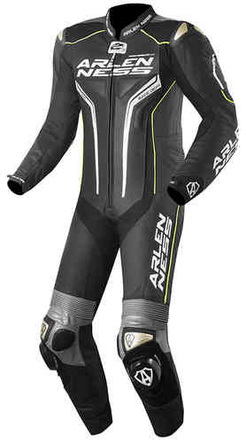 Arlen Ness Sugello Een Stuk Motorfiets Leder Pak Zwart Geel 50 arlen ness kopen in de aanbieding