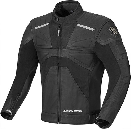 Arlen Ness Tek M Waterdichte Motorfiets Ledertextiel Jas Zwart 48 arlen ness kopen in de aanbieding
