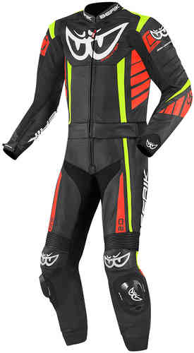 Berik Zakura Traje de cuero de motocicleta de dos piezas Negro Rojo Amarillo 52