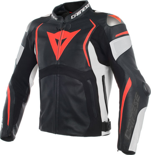 Dainese Mugello Leren Jas Zwart Wit Rood 50 dainese kopen in de aanbieding