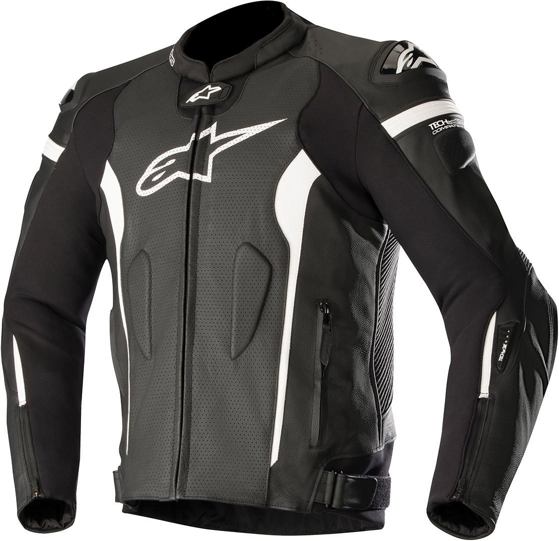 Alpinestars Missile Tech-Air Veste de moto en cuir Noir Blanc 52