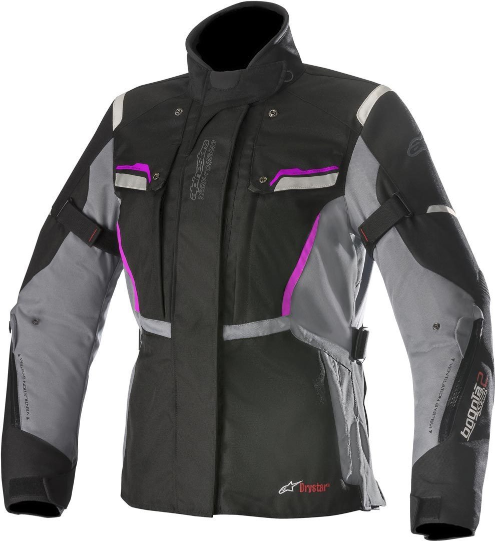 Alpinestars Stella Bogota V2 Drystar Veste Textile Mesdames Noir Gris Rose S